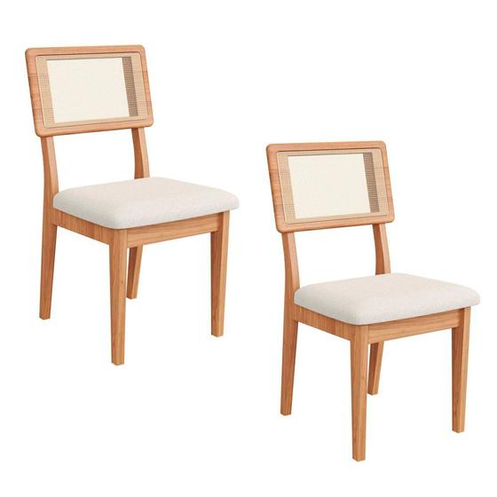 Imagem de Conjunto 02 Cadeiras com Assento Estofado e guarda com tela Palhinha CJ CA35 Dalla Costa