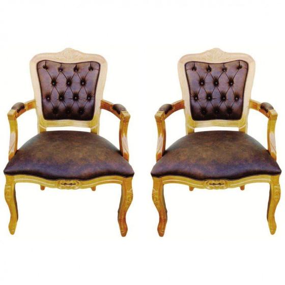 Imagem de Conjunto 02 Poltronas Luis XV Encosto Capitone - Tommy Design