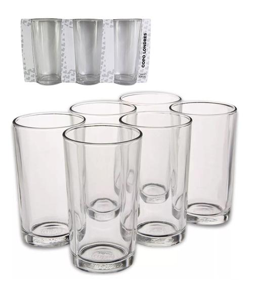 Imagem de Conjunto 06 Copos de Vidro Londres Pratico 240ml