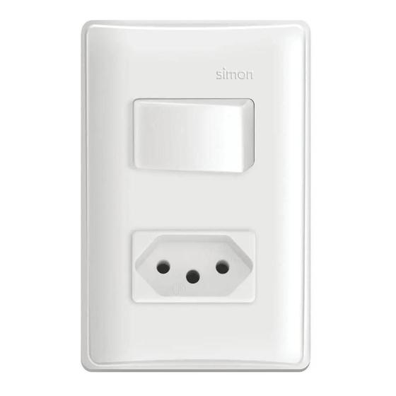 Imagem de Conjunto 1 Interruptor 10a 250v + 1 Tomada 2p+t  Simon