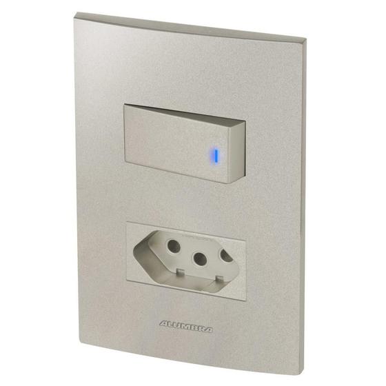 Imagem de Conjunto 1 Interruptor Led + 1 Tomada 20A - Inova Titanium