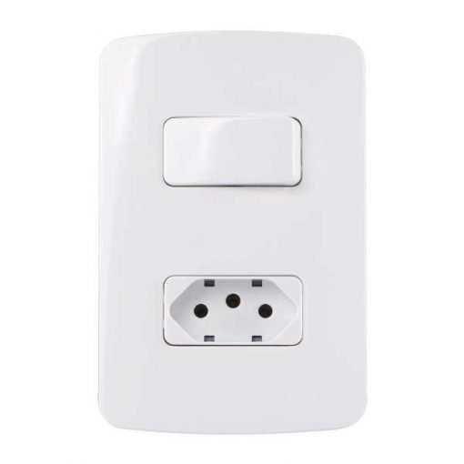 Imagem de Conjunto 1 Interruptor Paralelo + 1 Tomada 10A - B3 Mg
