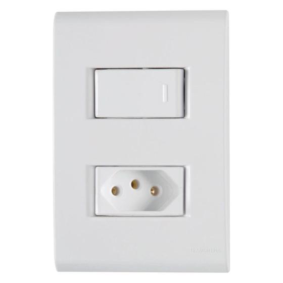 Imagem de Conjunto 1  Interruptor Simples+1Tomada 2P+T 10A Liz Tramontina