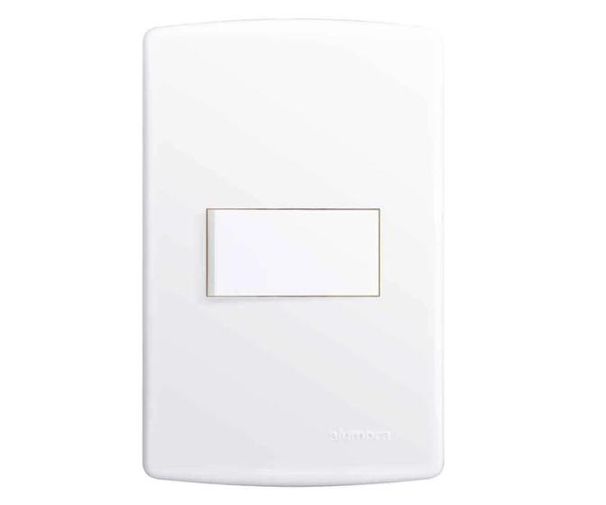 Imagem de Conjunto 1 Interruptor Simples 4x2 Branco Siena 6511 Alumbra