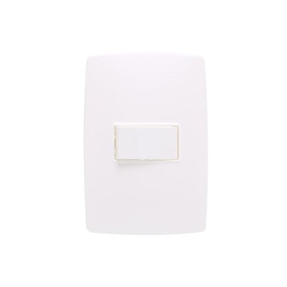 Imagem de Conjunto 1 Interruptor Simples S30 10a 250v com Placa 4x2 Branco - Simon