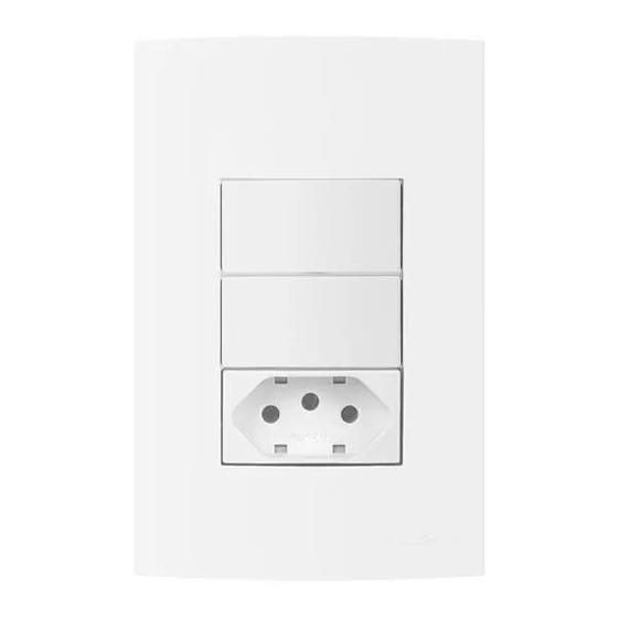 Imagem de Conjunto 1 tomada 2p t 10a   2 interruptor simples sleek margirius