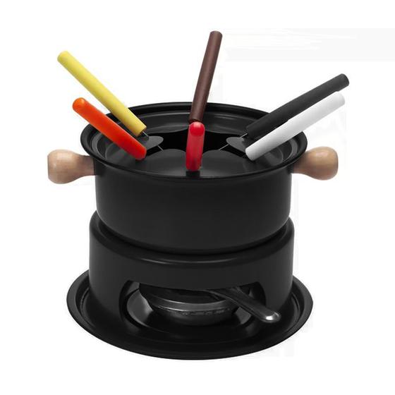 Imagem de Conjunto 11 Peças De Fondue Inox Para Queijo Ou Chocolate