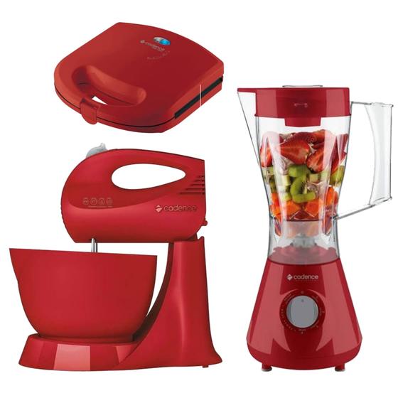 Conjunto 110v Liquidificador Batedeira e Sanduicheira Especial Cadence ...