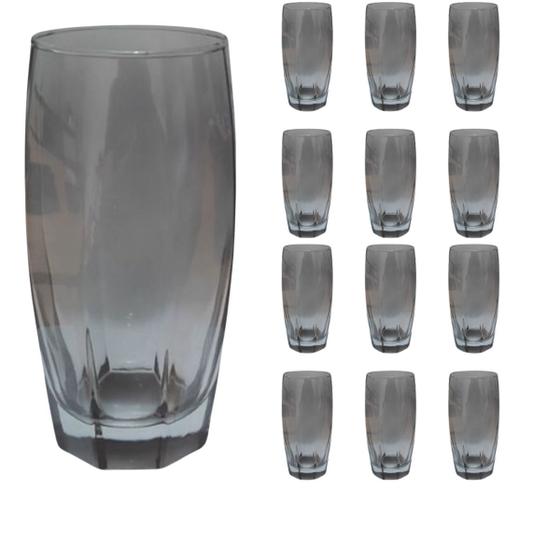 Conjunto 12 Copos Luxo Florida Vidro Cinza 370ml Menor preço em Conjunto 12 Copos Luxo Florida Vidro Cinza 370ml