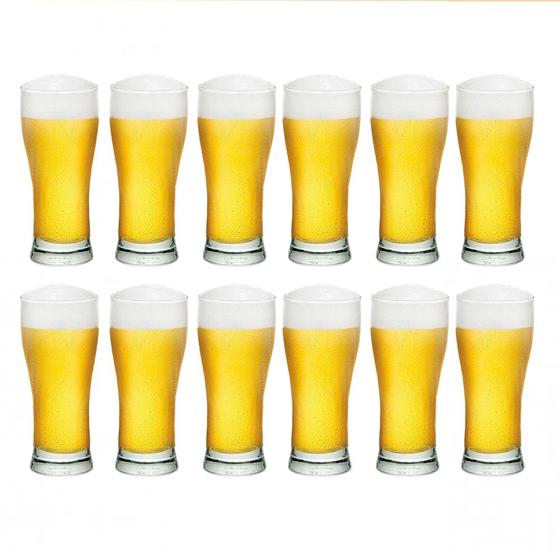 Imagem de Conjunto 12 Copos Vidro Cerveja Pilsen Chopp Tulipa 200ml