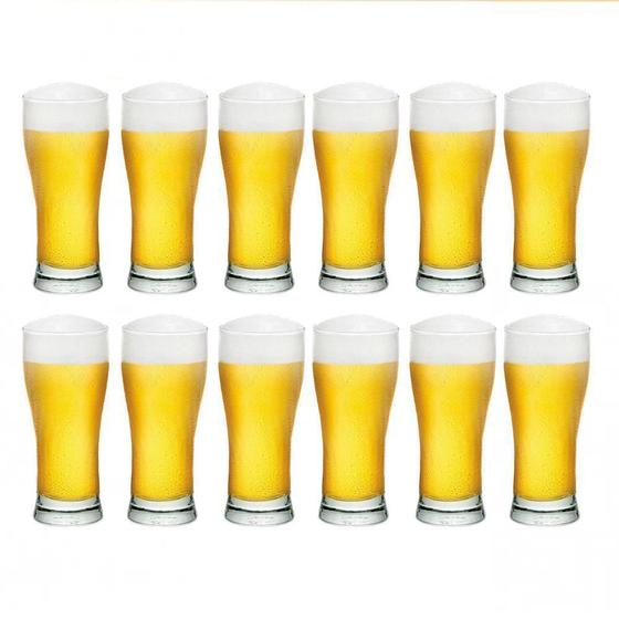 Imagem de Conjunto 12 Copos Vidro Cerveja Pilsen Chopp Tulipa 200Ml