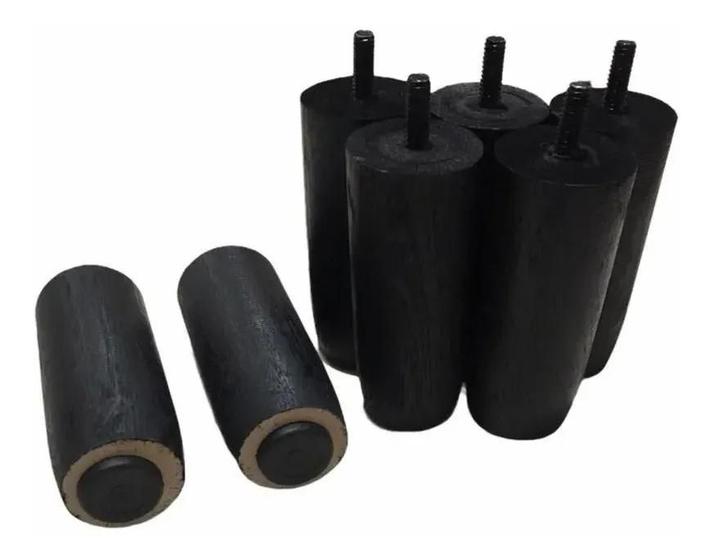 Imagem de Conjunto 12 Pés Cama Box Com Madeira Com 10cm Casal Preto Pé
