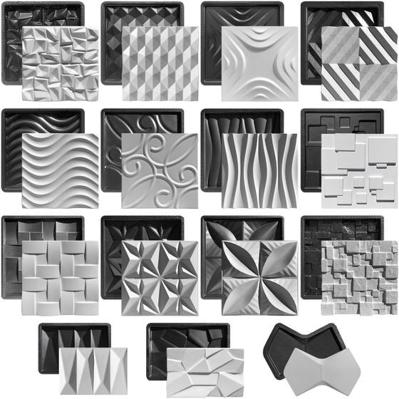 Imagem de Conjunto 15 Formas 3D Gesso e Cimento ABS