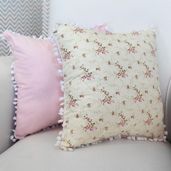 Imagem de Conjunto 2 Almofadas Decorativas Enxoval Bebê - Nervura Floral Rosa