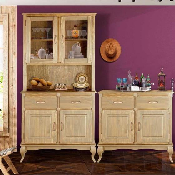 Imagem de Conjunto 2 Balcões Com Armário Oratório Madeira Maciça Rústico Mel Shop JM