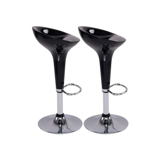 Conjunto 2 Banquetas Giratórias com Base Cromada Fortt Metz Preta - BGF07-P2 Menor preço em Conjunto 2 Banquetas Giratórias com Base Cromada Fortt Metz Preta - BGF07-P2