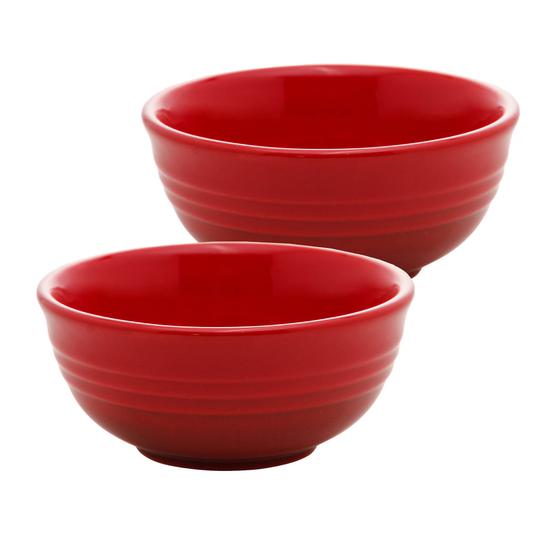 Imagem de Conjunto 2 Bowls de Cerâmica Retrô Vermelho - 10cm x 4,5cm