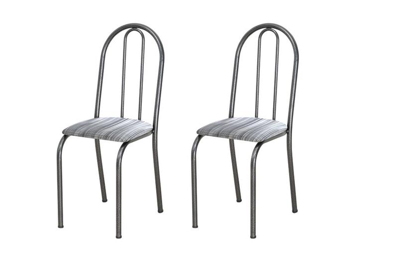 Imagem de Conjunto 2 Cadeiras América 050 Cromo Preto - Artefamol
