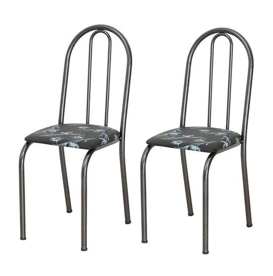 Imagem de Conjunto 2 Cadeiras América 050 Cromo Preto - Artefamol