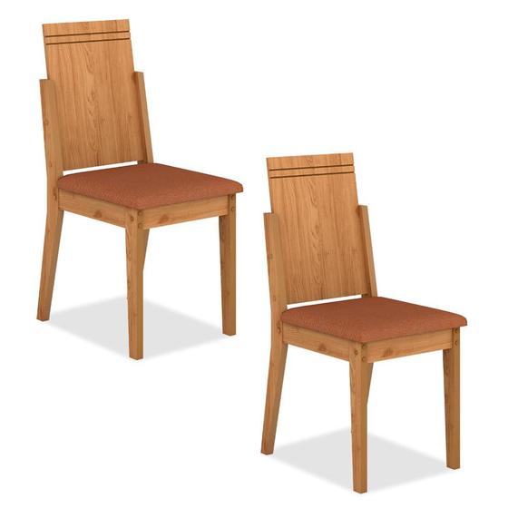 Imagem de Conjunto 2 Cadeiras Berna Cinamomo/suede Terracota - Móveis Arapongas