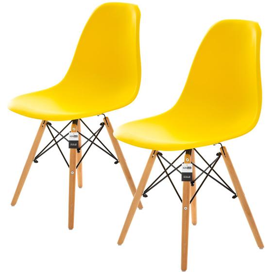 Conjunto 2 Cadeiras Charles Eames Eiffel DSW - Amarela- BRS Menor preço em Conjunto 2 Cadeiras Charles Eames Eiffel DSW - Amarela- BRS