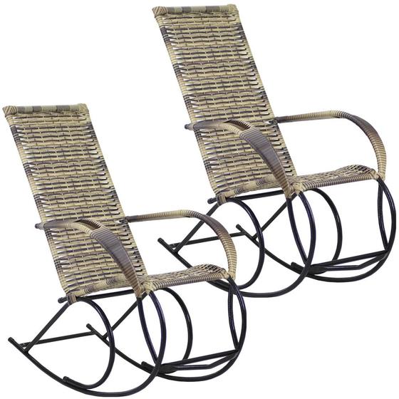 Conjunto 2 Cadeiras de Balanço Área Fibra Sintética Trama Original Menor preço em Conjunto 2 Cadeiras de Balanço Área Fibra Sintética Trama Original
