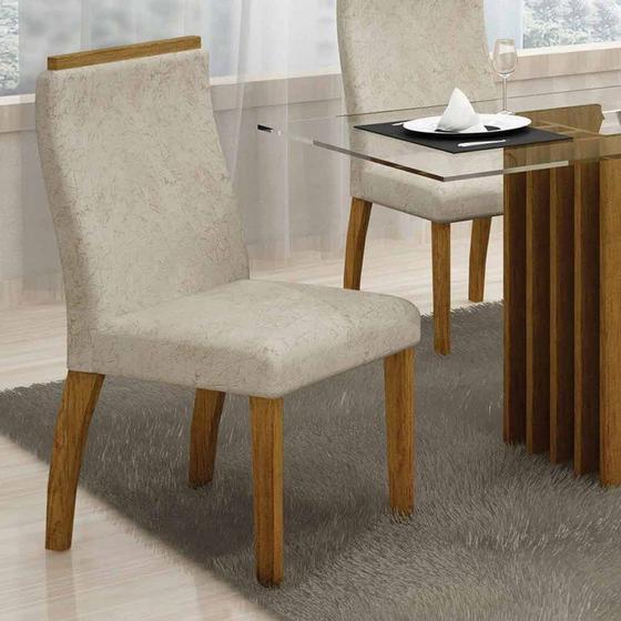 Imagem de Conjunto 2 Cadeiras de Jantar Euro Animale Crú/Imbuia Mel - Leifer Móveis