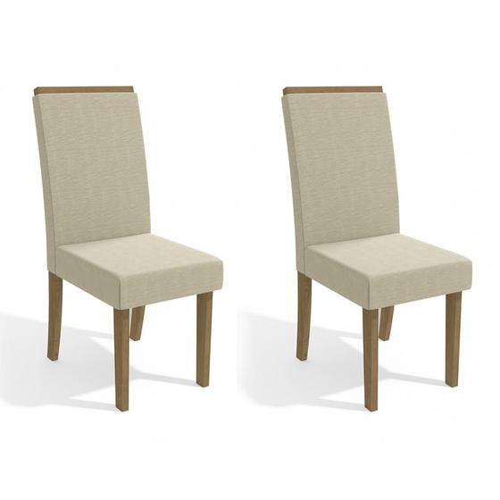 Imagem de Conjunto 2 Cadeiras de Jantar Kappesberg CAD142 Linho Bege