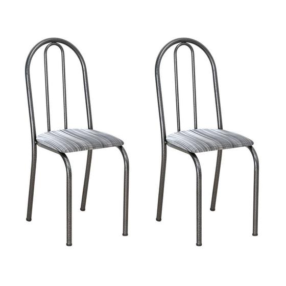 Imagem de Conjunto 2 Cadeiras Éos Cromo Preto e Linho