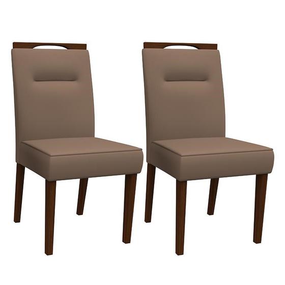 Imagem de Conjunto 2 Cadeiras Itália Amêndoa/Marrom - PR Móveis