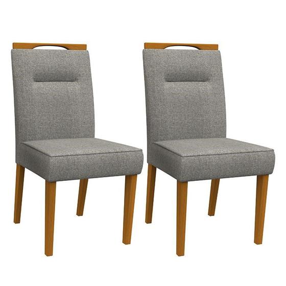 Imagem de Conjunto 2 Cadeiras Itália Ipê/Cinza Claro - PR Móveis
