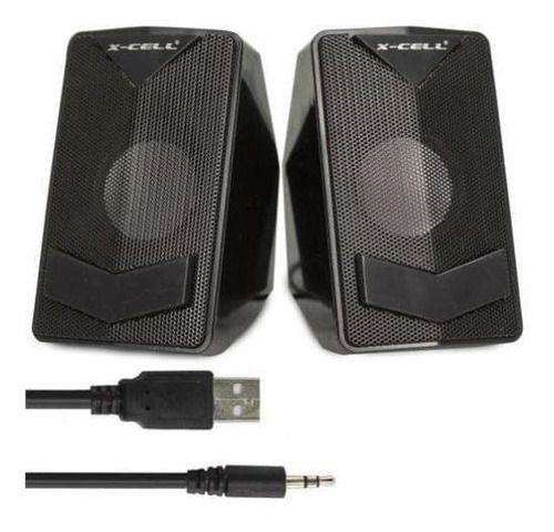 Imagem de Conjunto 2 Caixas De Som Pc Usb P2 Preto X-cell - Xc-cm-08