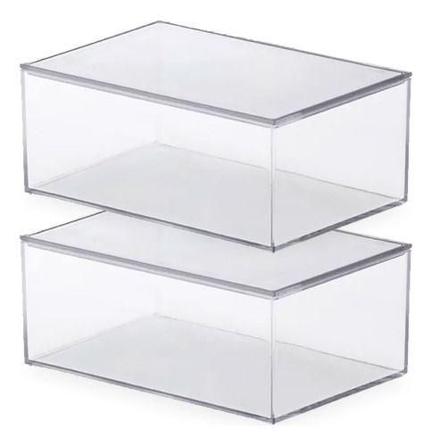 Conjunto 2 Caixas Organizadoras Acessórios Multiuso Acrílico ...