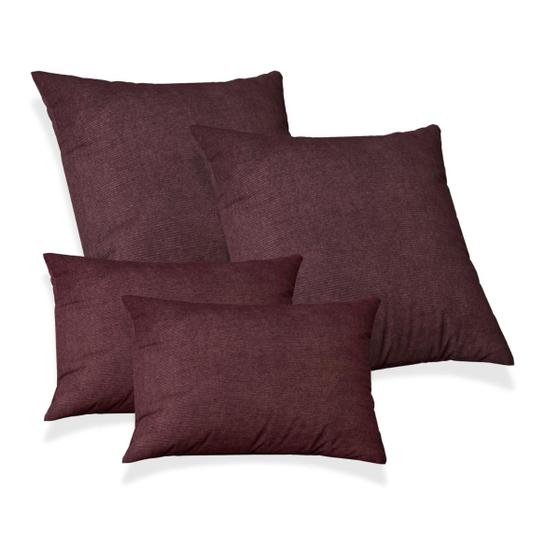 Imagem de Conjunto 2 Capas de Almofadas 50x50cm + 2 capa 30x50cm em Suede Premium Glamour Bordo