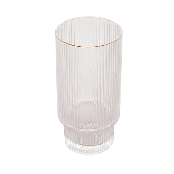 Imagem de Conjunto 2 Copos Altos de Cristal C/ Borda Dourada Lines 400ml