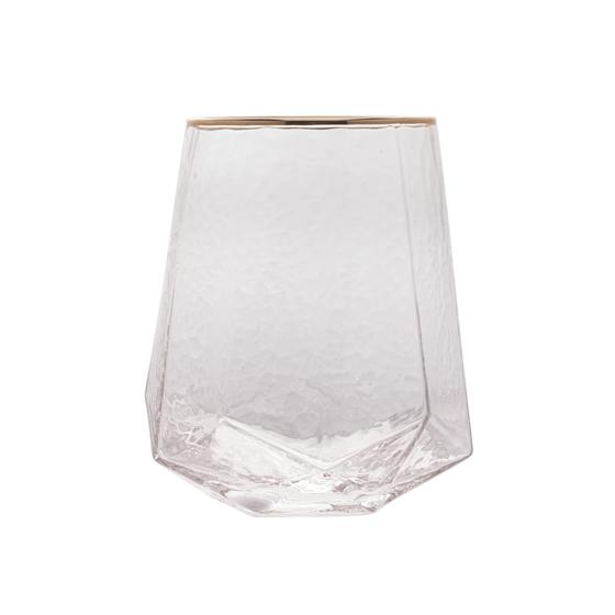 Imagem de Conjunto 2 Copos Baixos Com Borda Fio De Ouro 550ML