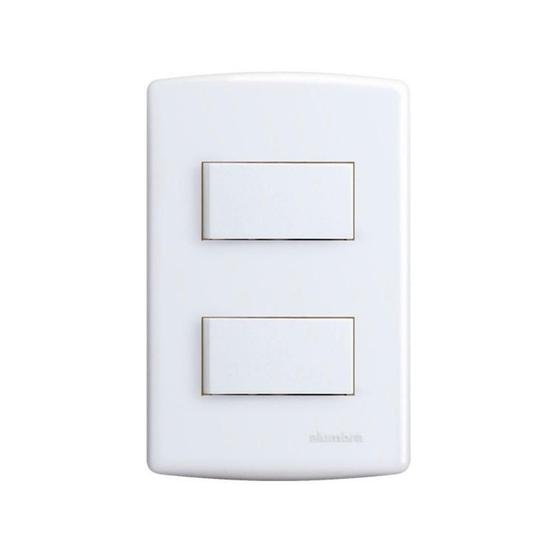 Imagem de Conjunto 2 Interruptor Simples 4X2 Branco Siena 6521 Alumbra