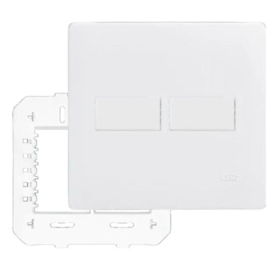 Imagem de Conjunto 2 Interruptor Simples com Suporte 4x4 Branco Fame