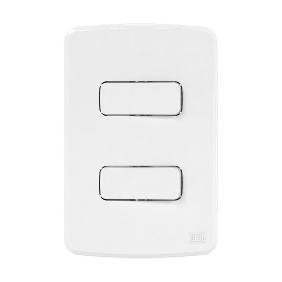 Imagem de Conjunto 2 Interruptores Paralelo 10A 250V Placa 4x2 Branco Compose Weg