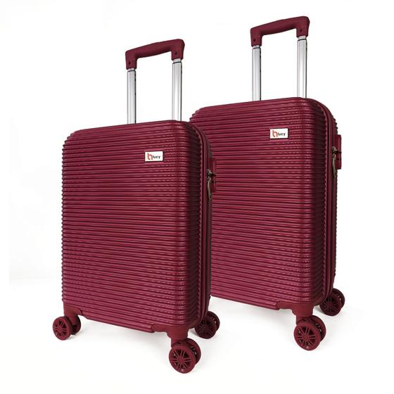 Conjunto 2 Malas de Viagem Bordo Espaçosa Vinho 19 Menor preço em Conjunto 2 Malas de Viagem Bordo Espaçosa Vinho 19