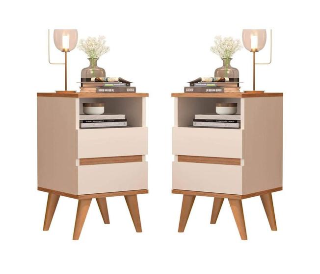 Conjunto 2 Mesa de cabeceira Retrô Pés Palito Em Madeira Maciça - Pop - Varias cores Menor preço em Conjunto 2 Mesa de cabeceira Retrô Pés Palito Em Madeira Maciça - Pop - Varias cores