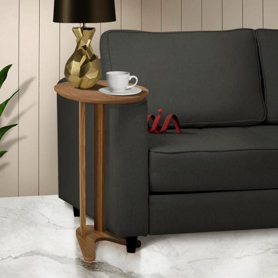 Conjunto 2 Mesas De Apoio Para Sofá Freijó Dalla Costa Mesa de Canto