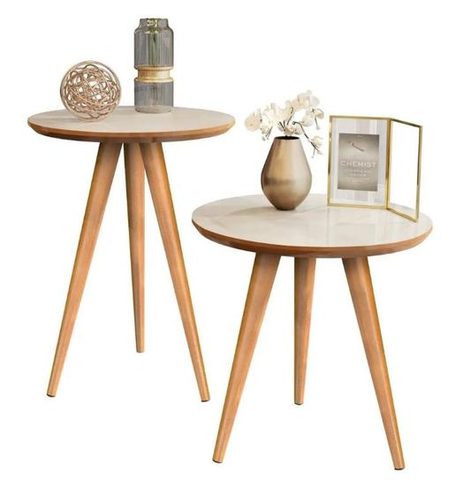 Conjunto 2 Mesas Retrô Pés Palito Apoio e Lateral Maju - Cores Diversas - Lojas GD Menor preço em Conjunto 2 Mesas Retrô Pés Palito Apoio e Lateral Maju - Cores Diversas - Lojas GD