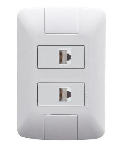 Imagem de Conjunto 2 modulo tomada rj45 internet linha aria tramontina