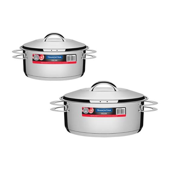 Conjunto 2 Panelas em Aço Inox com Fundo Triplo Solar PIT 1 e 3 - Tramontina Menor preço em Conjunto 2 Panelas em Aço Inox com Fundo Triplo Solar PIT 1 e 3 - Tramontina