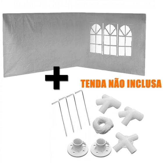 Conjunto 2 Paredes + Kit Conectores para Gazebo Tenda 3x3 Metros Mor e Lazer Menor preço em Conjunto 2 Paredes + Kit Conectores para Gazebo Tenda 3x3 Metros Mor e Lazer