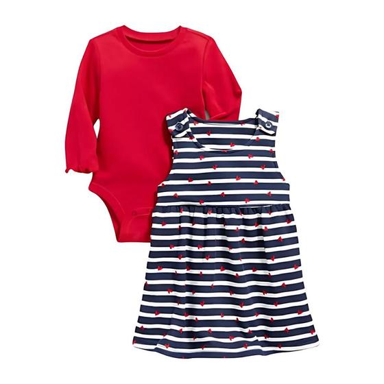 Imagem de Conjunto 2 Peças Vestido e Bodysuit OLD NAVY - Bebê Menina