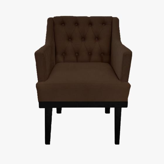 Imagem de Conjunto 2 Poltronas Decorativa Em Capitonê Para Sala de Estar Classica Suede Marrom LM DECOR