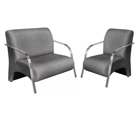 Imagem de Conjunto 2 Poltronas Decorativa Sevilha Braço Metal Bella Decor