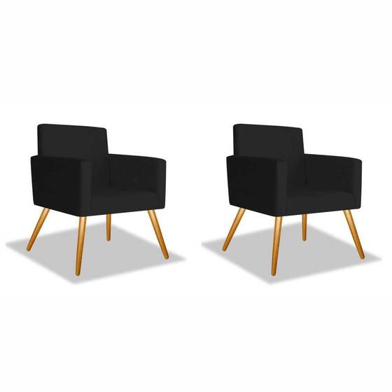 Conjunto 2 Poltronas Decorativas Para Sala Nina Pés Palito Suede Preto UlissesDecor é boa?